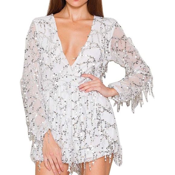 white sparkly romper